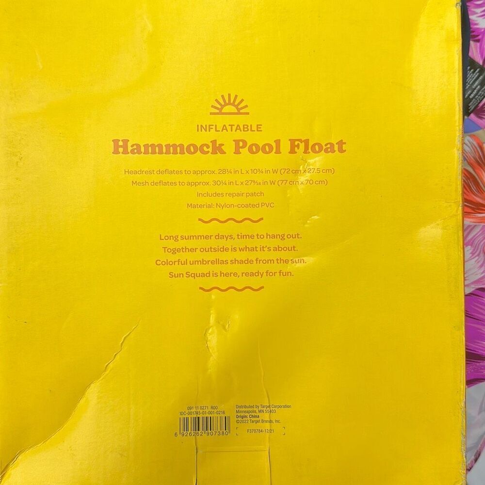 SUN SQUAD Pineapple Pool Float Yellow 5ft 9 in - Picture 3 of 3